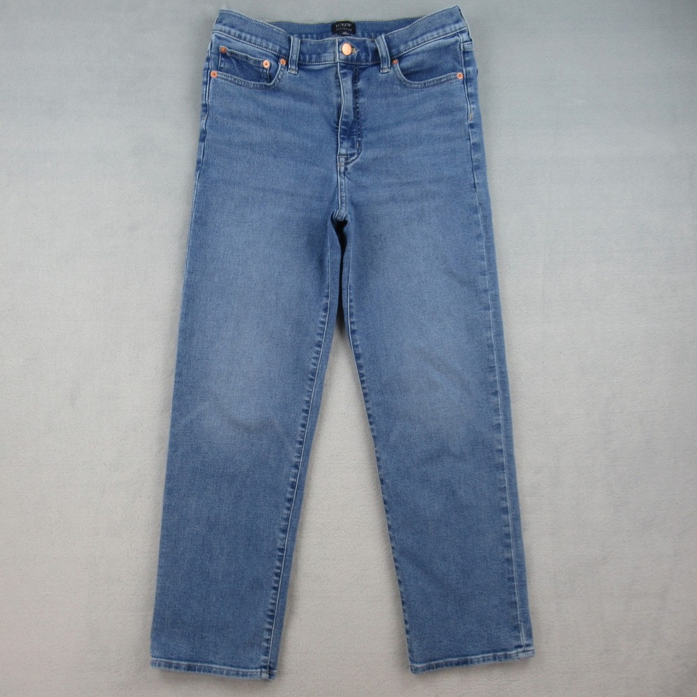 J.Crew Stovepipe Jeans Womens 28 Blue High Rise Straight Leg Denim 3528